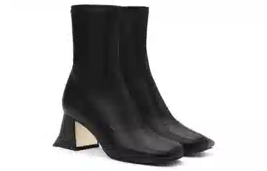 CHARLES&KEITH PU Square Toe Ankle Boots