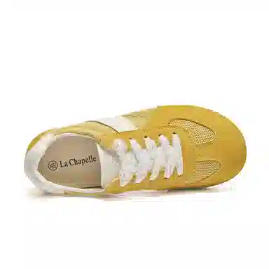 La Chapelle Mesh Leather Sneakers Yellow