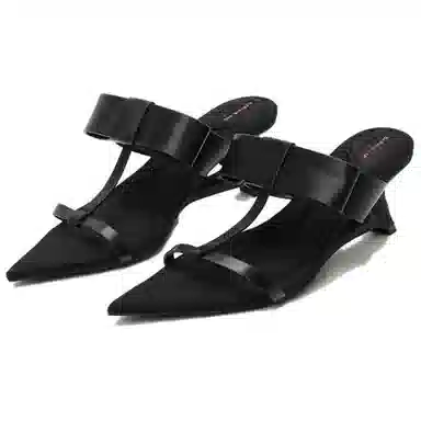 Daphne Lab Sugar-Free Bow Heels Black
