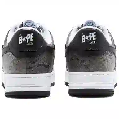 A BATHING APE STA Low Black White