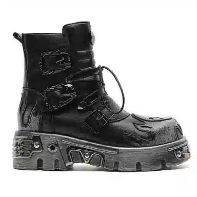 YEDANI Classic Skull Punk Boots