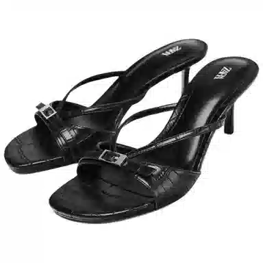 ZARA Classic Slide Sandals Black
