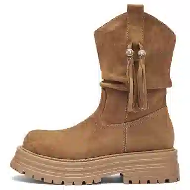 AGSDON Retro Tassel Ankle Boots