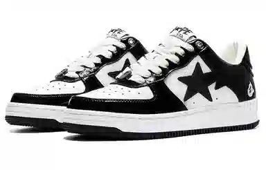 A BATHING APE STA Black White