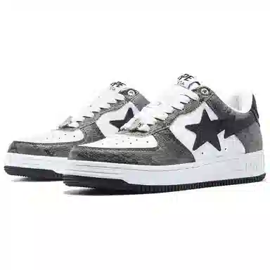 A BATHING APE STA Low Black White