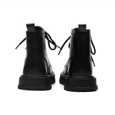 超纤皮 简约时尚厚底增高潮流百搭 马丁短靴 男款 黑色