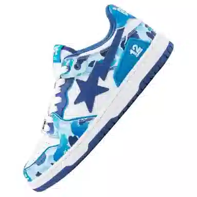 A BATHING APE SK8 12th Anniversary Low White Blue