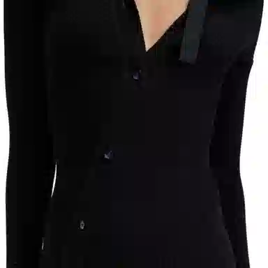Jacquemus Asymmetrical Cardigan Dress Black