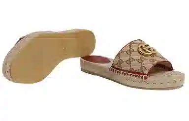 Gucci GG Quilted Espadrille Sandals Ebony