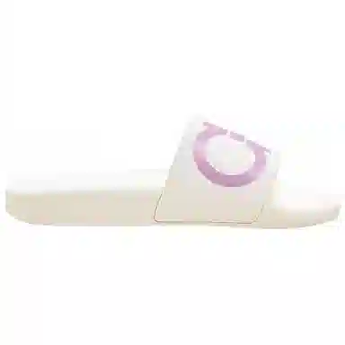 Ferragamo Gancini Open-Toe Slides White