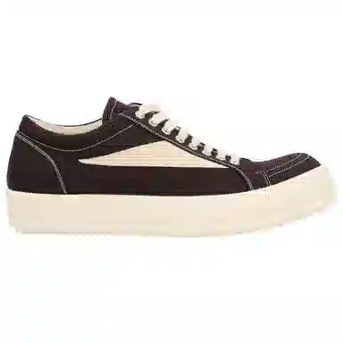 Rick Owens DRKSHDW Vintage Round Toe Low Canvas Sneakers Brown