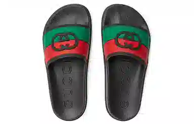 Gucci Double G Black Slides