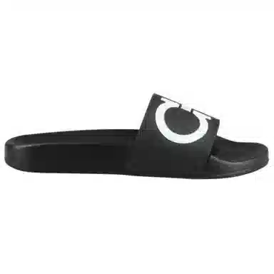 Ferragamo Gancini Print Open Toe Sandals Black