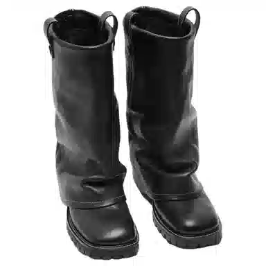 Acne Studios Folded Sleeve Ankle Boots Black