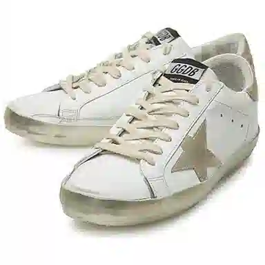 Golden Goose Super-Star White Gold Heel