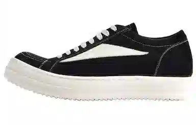 Rick Owens Low Top Fashion Sneakers Black White