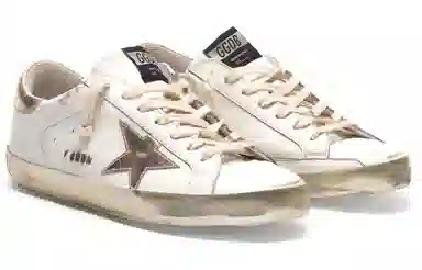 Golden Goose Super-Star White Gold Heel
