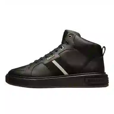 BALLY Leather Lace-Up Sneakers Black