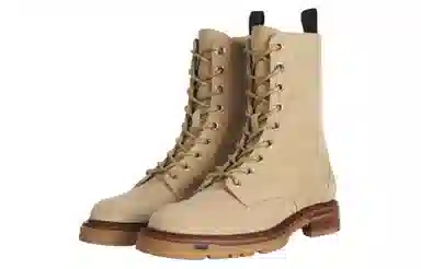 DIOR Leather Lace-Up Mid Martin Boots Brown