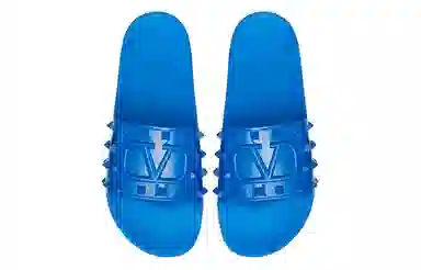 Valentino Vlogo Blue Slides
