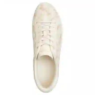 COACH Highline Round Toe Lace-Up Low Top Sneakers Beige