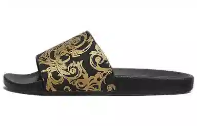 Versace Jeans Couture Flat Slide Black Gold