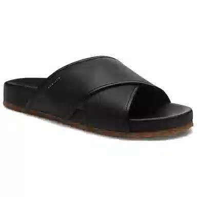 Coach Cross Strap Slide Black