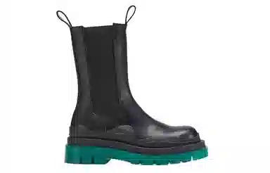 Bottega Veneta Tire Chelsea Boots Black Green