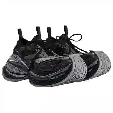 Balenciaga Platform Reduced Low Top Sneakers Black Grey