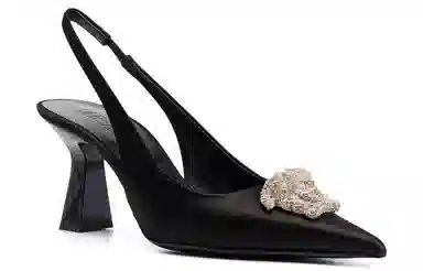 Versace Medusa Wrap Heel Sandal Black