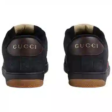 GUCCI Screener Lace-Up Low Top Sneakers Black