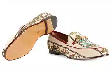 Gucci 100th Anniversary Flat Casual Shoes White Red