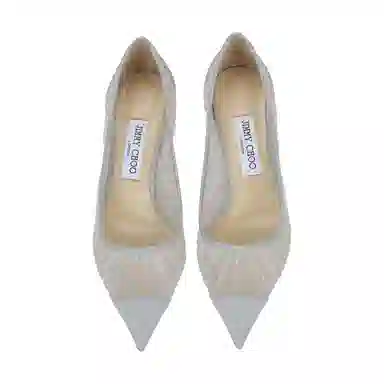 Jimmy Choo LOVE Metallic Silver Sequins Heel