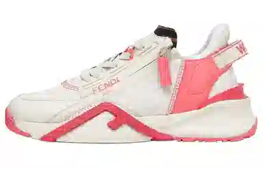 Fendi Flow Lace-Up Low Sneakers Pink White