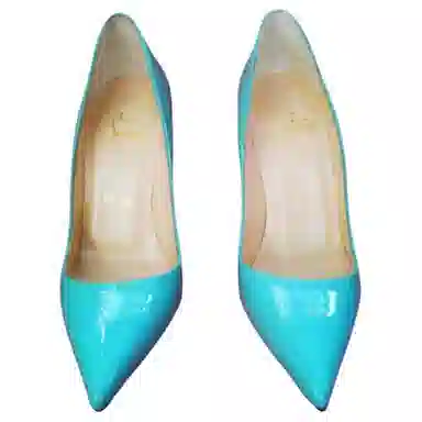 CL Platinum Kate Patent Pointed Toe 12cm Heels Green