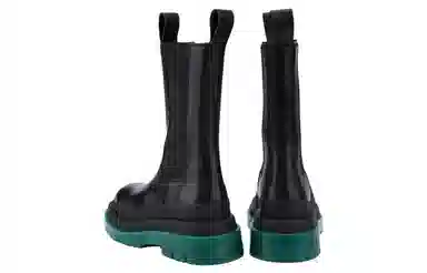 Bottega Veneta Tire Chelsea Boots Black Green