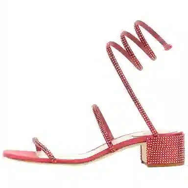 Rene Caovilla Red Crystal Sandals
