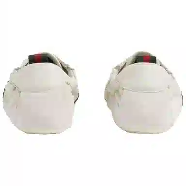 GUCCI Shift Round Toe Low Sneakers White