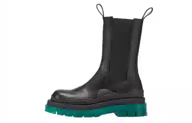Bottega Veneta Tire Chelsea Boots Black Green