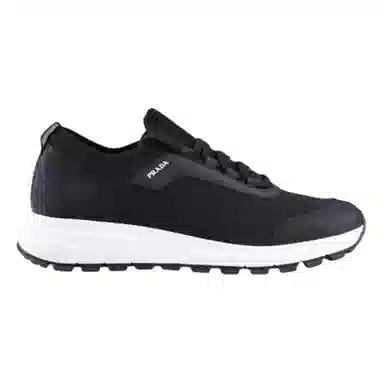 Prada Logo Lace-Up Sneakers Black