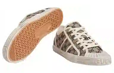 Gucci Canvas Low-Top Beige Blue