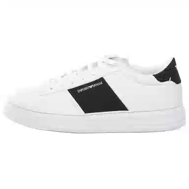 Emporio Armani Logo Stripe Low Top White Black