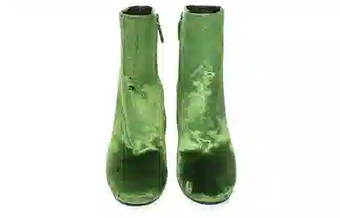 Balenciaga Velvet Ankle Boots Green