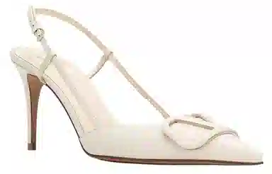 Valentino Vlogo Back Tie Heels White
