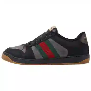GUCCI Screener Lace-Up Low Top Sneakers Black