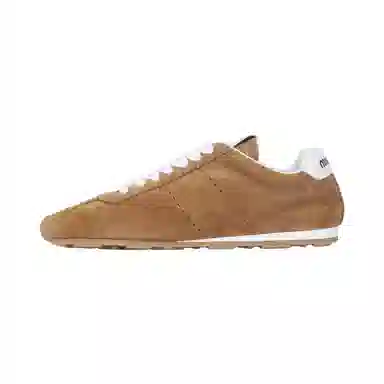 Miu Miu Plume Suede Low Sneakers Brown