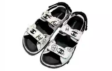 Chanel Sandals Black White