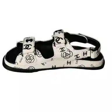 Chanel Sandals Black White