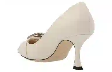 Jimmy Choo Crystal Embellished Pointed Toe Heels White