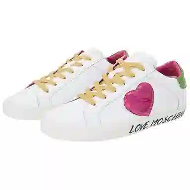 Love Moschino Round Toe Low Top Sneakers White